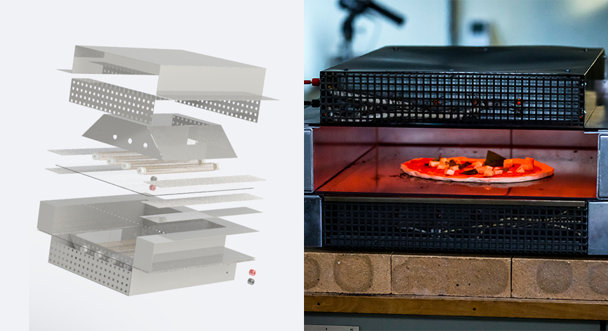 Bildunterschrift=Der Pizzaofen, konstruiert in der Kanthal-Fabrik in Hallstahammar.